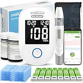 VivaGuard Bluetooth Blood Glucose Monitor Kit, FDA-Cleared FSA&amp;HSA Eligible | Free App, Rechargeable Battery, Backlit Display for Senior, No Coding, Portable, Carrying Case, 100 Strips &amp; 100 Lancets