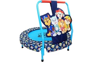 CAPELLI SPORT PAW Patrol Indoor Mini Trampoline with Handle for Toddlers, Features Everest, Chase, Marshall, Skye and Rubble, Multi