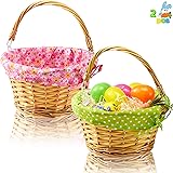JOYIN 2 Pcs Easter Rattan Wicker Basket with