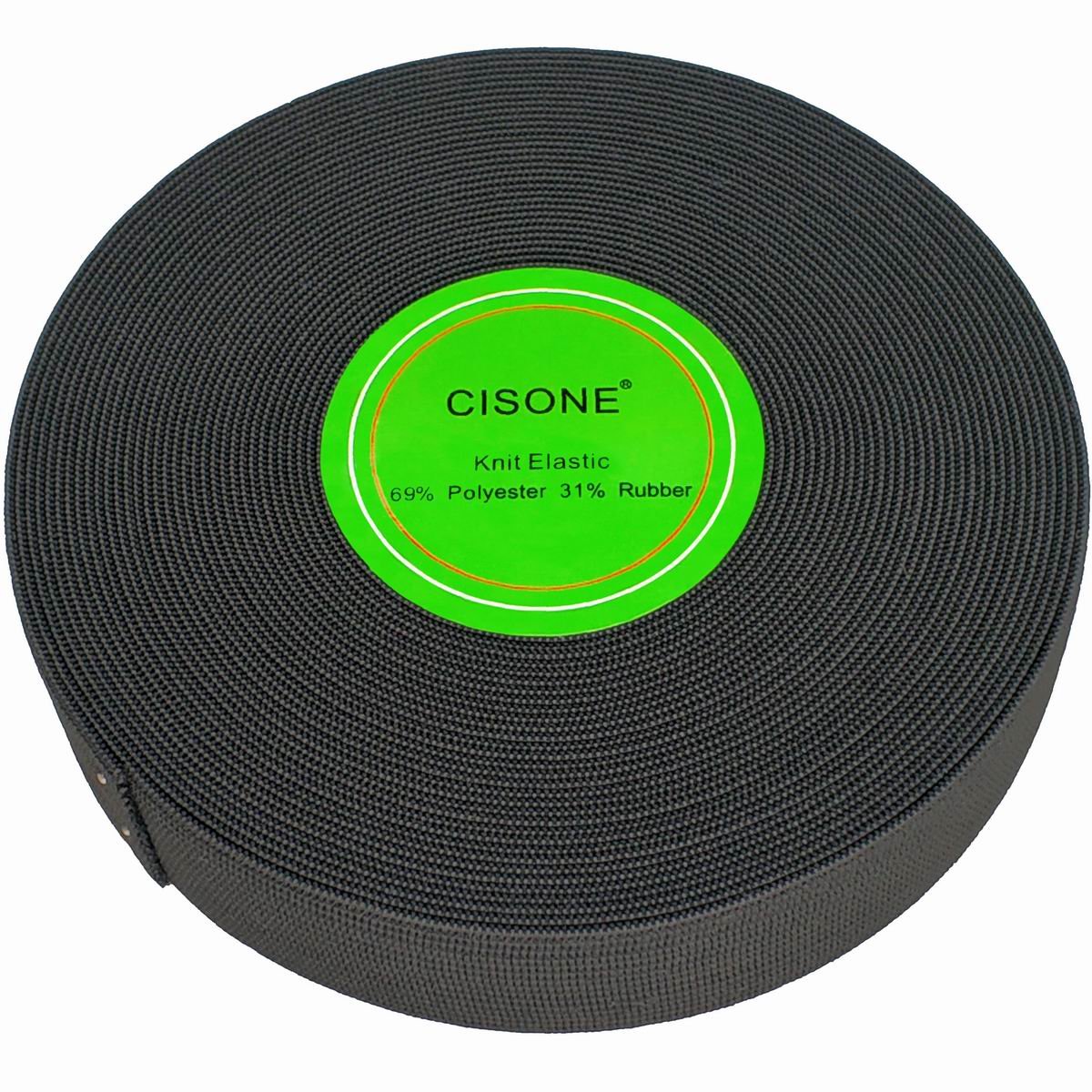 Photo 1 of 1 Inch Knit Elastic Spool Black Heavy Stretch High Elasticity Knit Elastic Band 10 Yards
