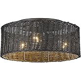 Golden Lighting Erma 16 1/2" Wide Matte Black 3-Light Ceiling Light