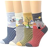 LIVEBEAR Women’s Cute Funny Novelty Casual Cotton Crew Socks (Made In Korea)