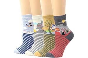 LIVEBEAR Women’s Cute Funny Novelty Casual Cotton Crew Socks (Made In Korea)