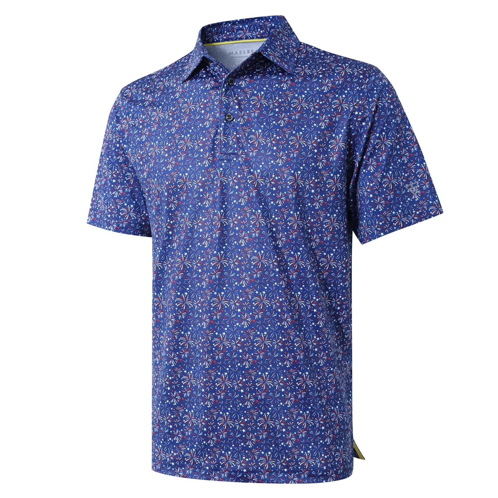 Men's Golf Shirts Dry Fit Short Sleeve Print