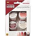 KISS Salon Dip Color System Powder Palettes Set, 'Rose Garden', 4 Acrylic Strength Dip Powders: Nude, Pink, Red, & Gold