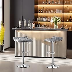 VECELO Adjustable Bar Stools Set of 2, Bar Height