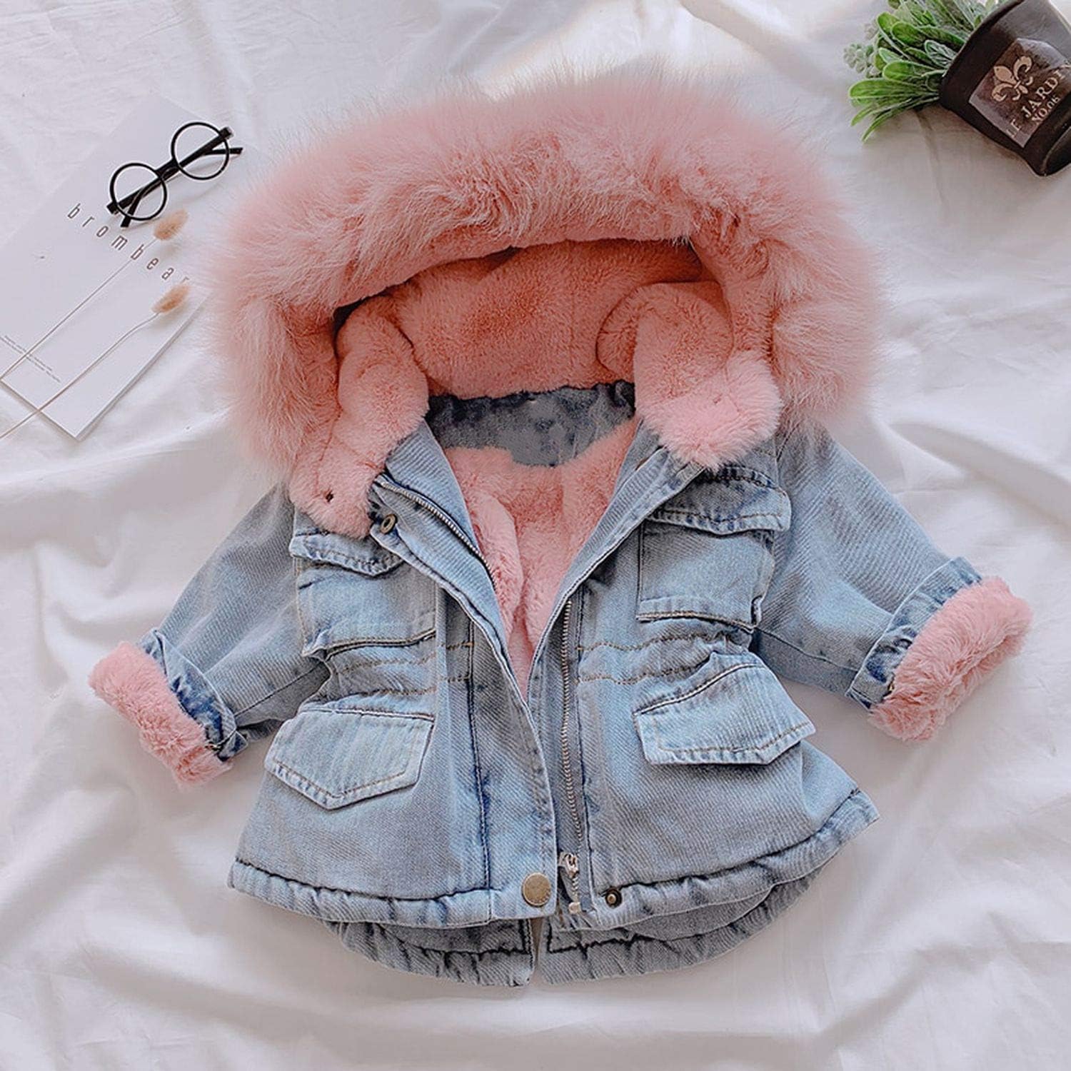 infant jean jacket with fur