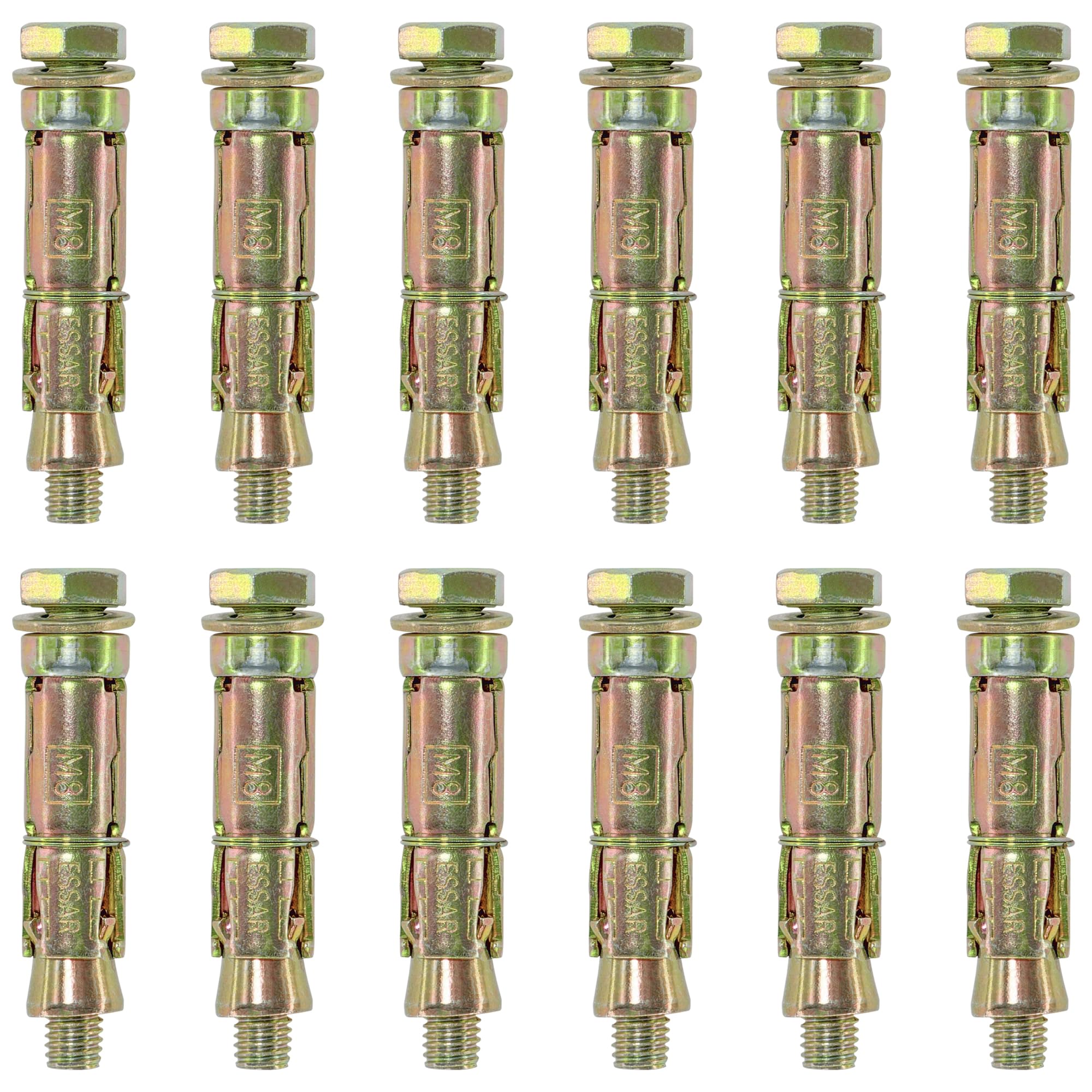 12 PCS Heavy Duty Expansion Bolts,Shield Anchor Bolts (M8)
