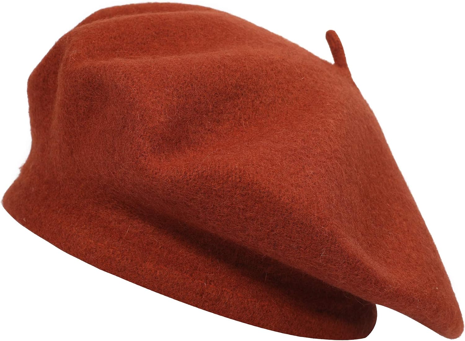 ZLYC Women's Classic French Artist Beret Beret, Rust, One Size
