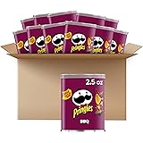 Pringles Potato Crisps Chips, BBQ Flavored, Grab and Go, 2.5 oz Can(Pack of 12)