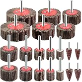 Pukamam 20 Pcs Flap Wheel Sander Set 80 Grit Sanding Wheel | Drill 1/4" Shank Die Grinder for Metal Wood Polishing Remove Rust