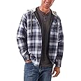 Wrangler Authentics Men's Long Sleeve Quilted Lined Flannel Shirt Jacket with Hood
