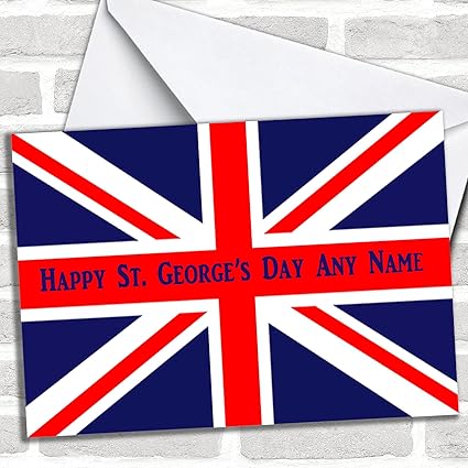 St George S Jour Drapeau Anglais Union Jack Carte Avec Enveloppe Peut Etre Entierement Personnalise Expedition Rapide Et Gratuite Amazon Fr Fournitures De Bureau