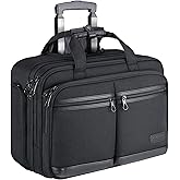 KROSER Rolling Laptop Bag Premium Briefcase Fits Up to 17.3 Inch Water-Repellent Overnight Computer Bag With RFID Pockets for