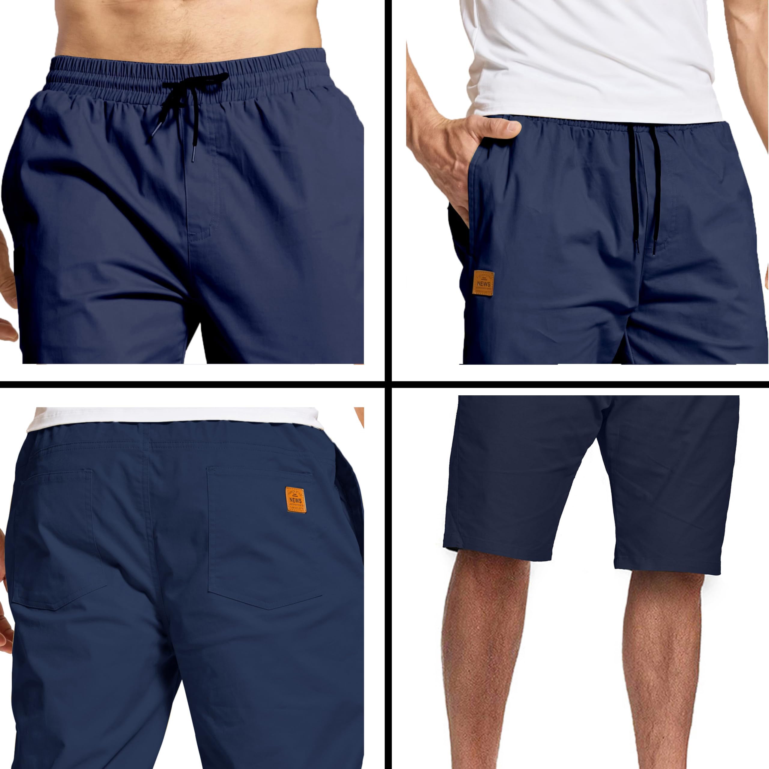 ZOXOZ Kurze Hose Herren Shorts Herren Sommer Chino Shorts Baumwolle Cargo Shorts Freizeithose Kurz Mit Taschen Dunkelblau XL 4