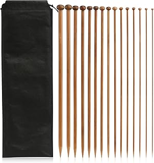 LIHAO Stricknadeln Bambus Set 15 Größe (30 STK.) 2.0-10.0mm Häkelnadeln Handarbeit Knitting Needles Crochet Hooks