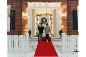 EZLucky Red Carpet Runner for Party, 2.6X15 ft, 130 GSM Felt Non-Woven Fabric, Hollywood Red Carpet for Event, Aisle Runner for Wedding Ceremony, Movie Theme Party Decorations, Red Runway Rug for Prom