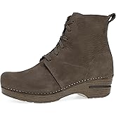 Dansko Sigourney Classic Stapled Clog in Lace-Up Boot Style for Women - Anti-Fatigue Rocker Bottom Promotes Forward Foot Motion