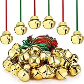 Gejoy 12 Pieces Christmas Bell Necklaces Large Jingle Bell Necklaces Christmas Party Accessories Stocking Stuffers for Craft Xmas Holiday Party Supplies(Cute Colors)