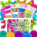 COMPOUND KINGS Mix & Mash Tub Pink Colorful Fluffy Slime, Clearz Slime, Foam Beads, Glitter Mix Ins, DIY Slime Kit for Kids N