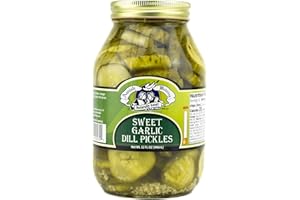 Amish Wedding Sweet Garlic Dill Pickles Ready to Eat USA Made 32 Oz