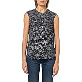Nautica Womens Ruffle Dot Sleeveless Blouse