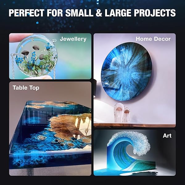 JTDO EPOXY RESIN – 128OZ CRYSTAL CLEAR, SELF-LEVELING, BUBBLES FREE, UV RESISTANT, EPOXY RESIN KIT FOR DIY ART, JEWELRY, TABLE, COUNTERTOP, 1:1 MIX (1 GALLON)
