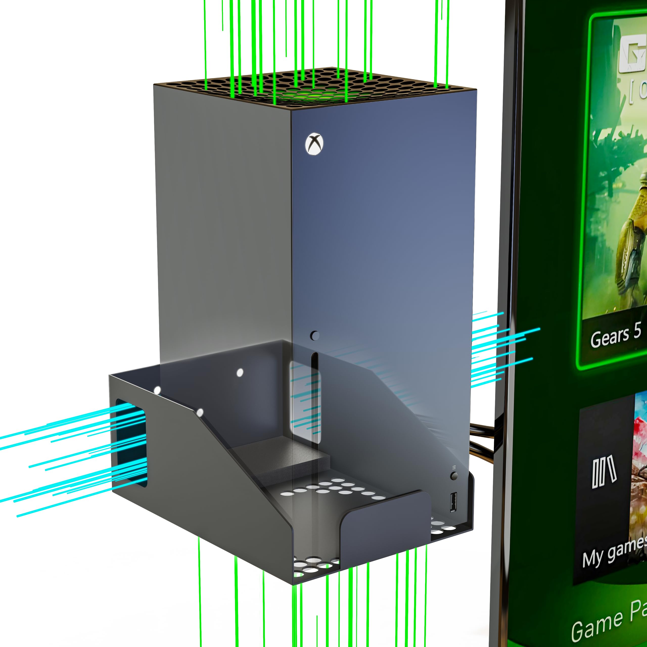 Funturbo Xbox Series X Wall Mount - Metal Wall Mount with Ventilation Design for Xbox Series X
