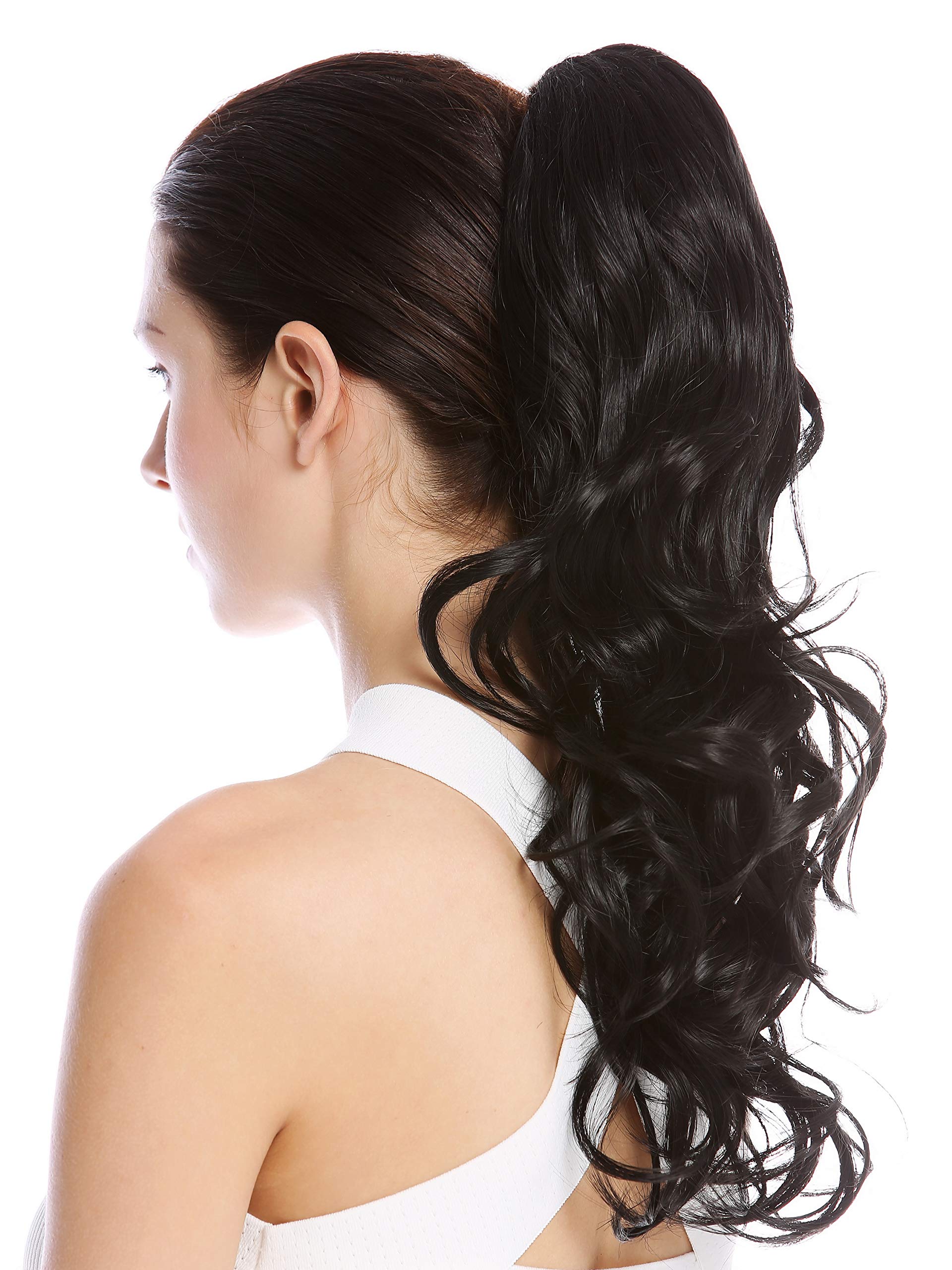 WIG ME UP - N399-V-1B Ponytail Hairpiece Extensions long slightly curled defined curls velvet black 17inch