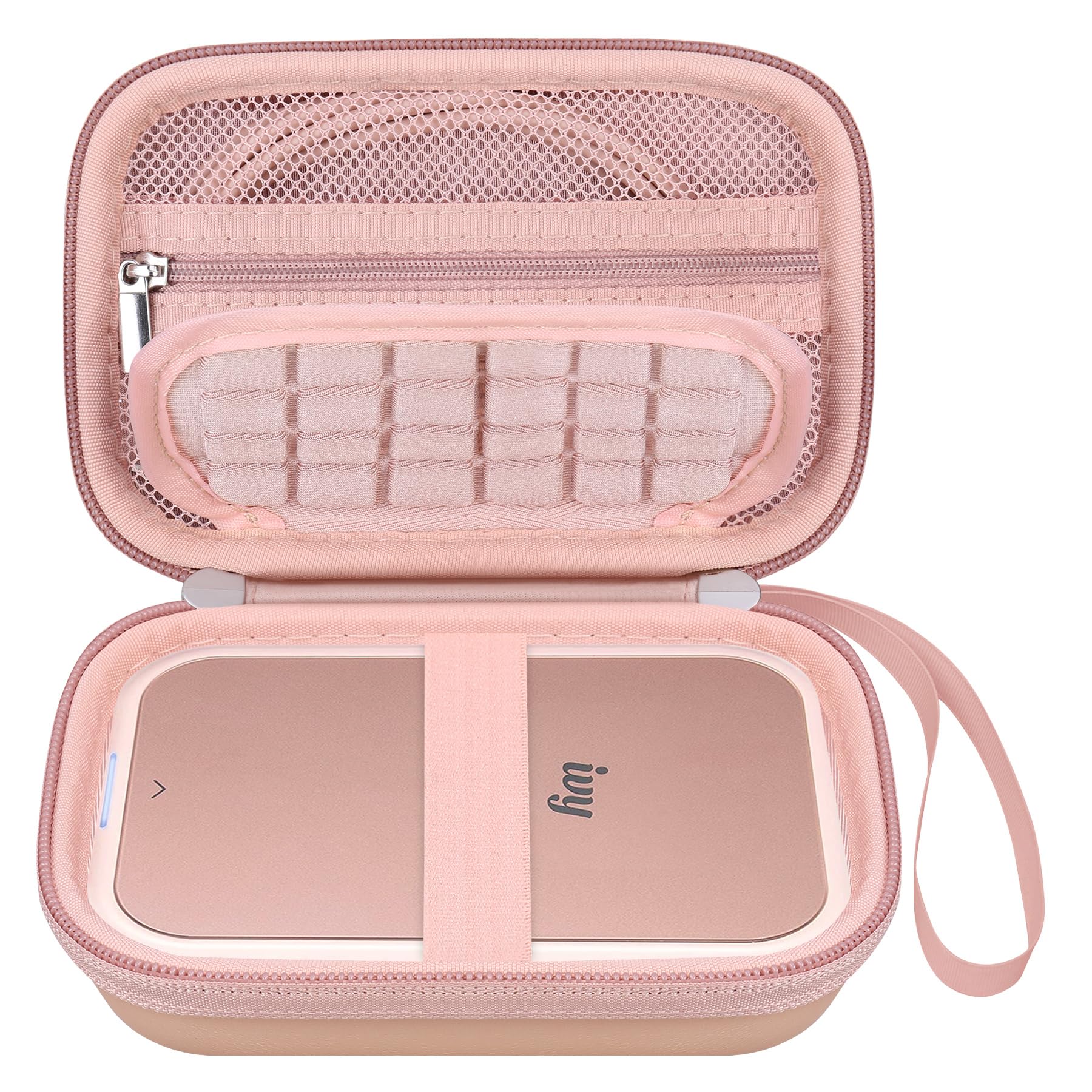 Elonbo Carrying Case for Canon Zoemini/Zoemini 2 / Ivy 2 Instant Mini Photo Printer, Mesh Bag fits Photo Paper and Cable, Rose Gold+ Gold