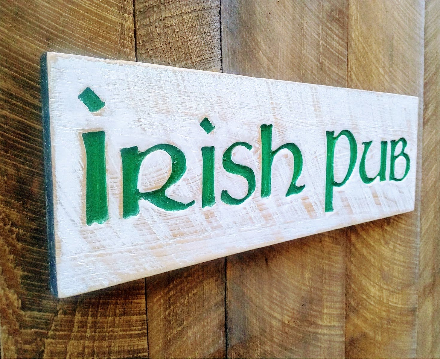 Carved Irish Pub wooden sign 30"x10" by Americana Signs Handmade