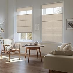 Boolegon No Drill Cordless Roman Shades for