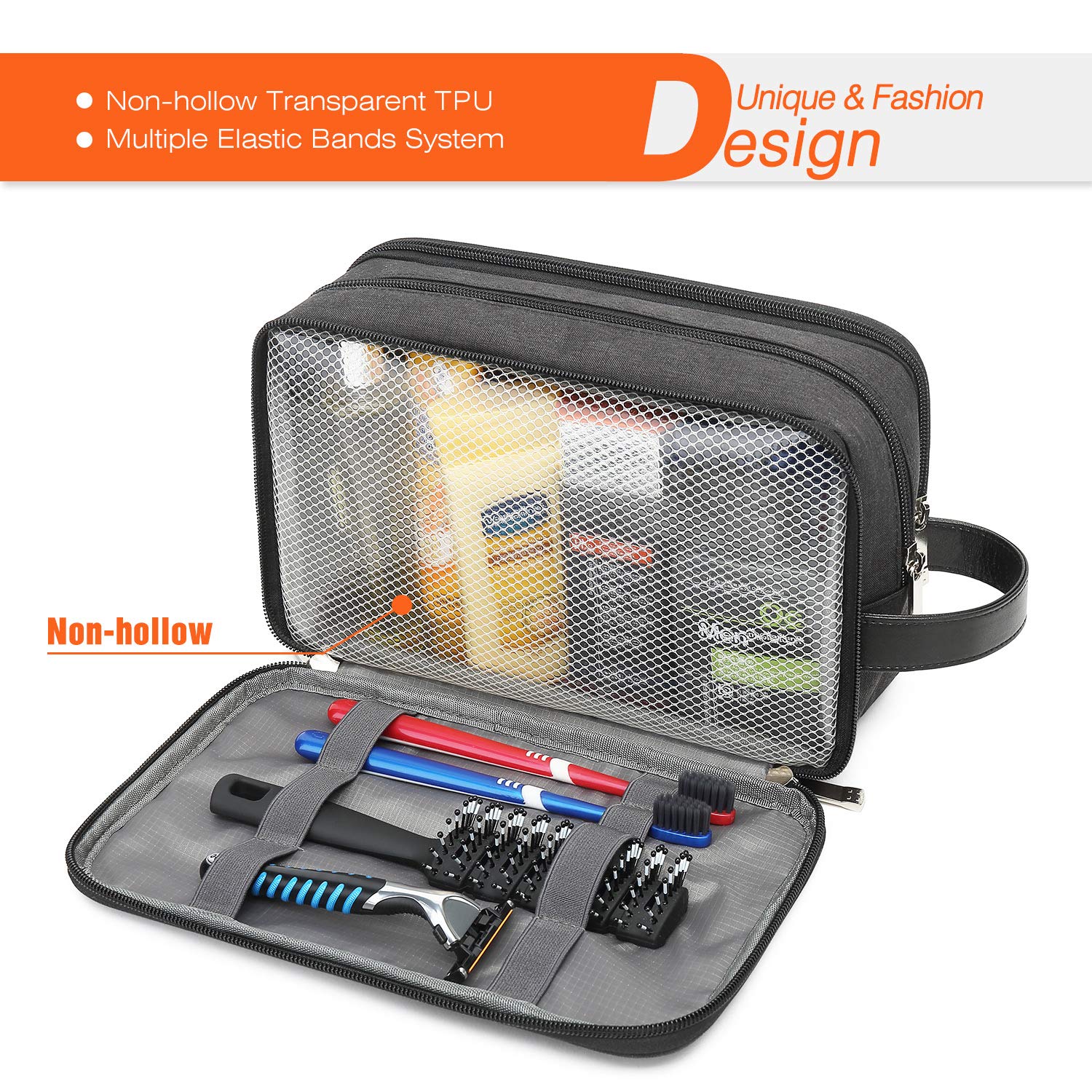 Mens Toiletry Bag Dopp Kit Travel Bathroom Bag Shaving Shower Cosmetic Organizer : Beauty