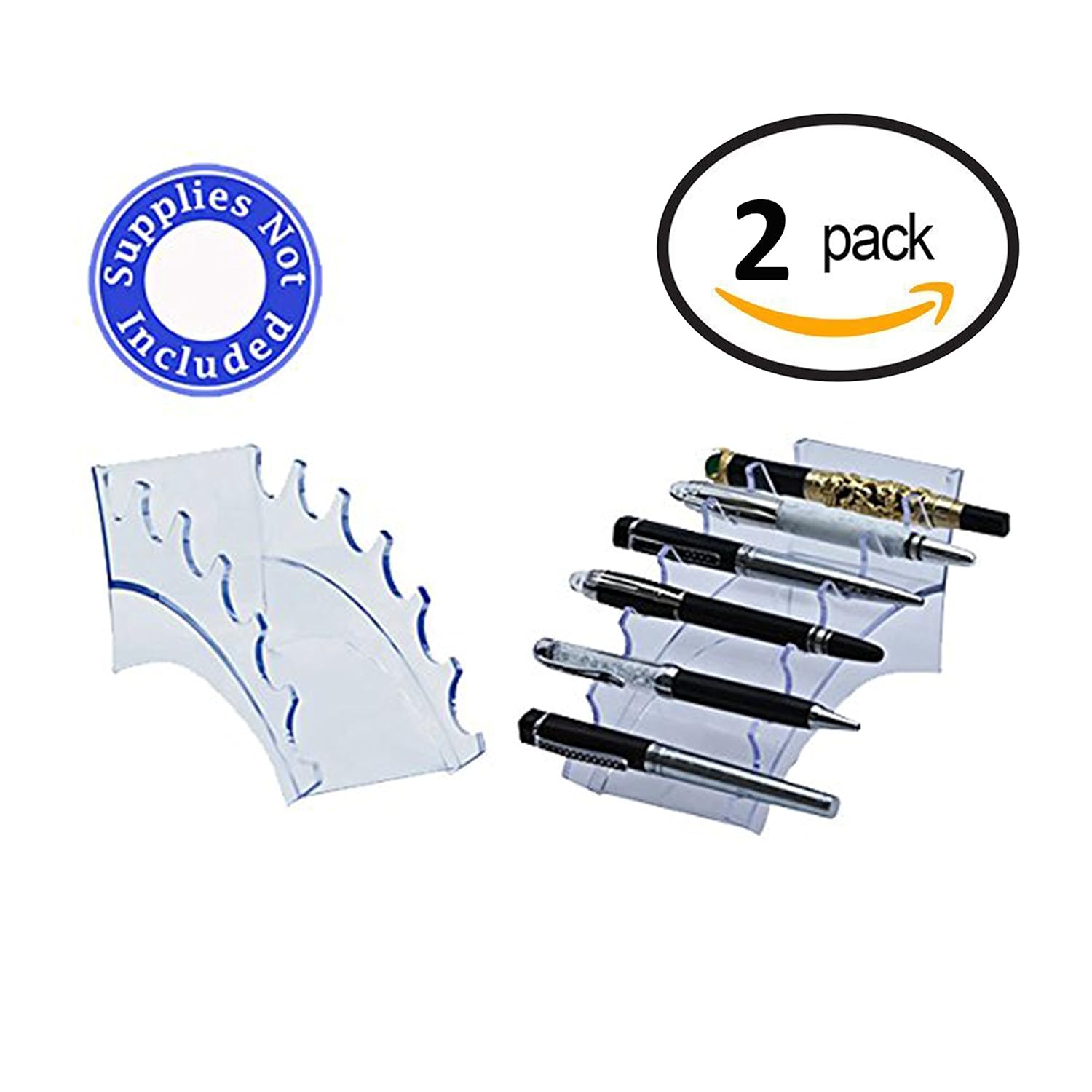Adir Acrylic 6 Pen Horizontal Premium Pen Display Stand Pack of 2 eBay