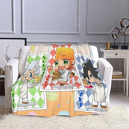 Amazon 約束のネバーランド 毛布 エアコンブランケット おしゃれ エマ ノーマン レイ 漫画キャラクター 全幅 印刷 ブランケット ふわふわ 暖かい 掛け毛布 大きいサイズ 多機能 アニメグッズ プレゼント ブランケット 毛布 オンライン通販