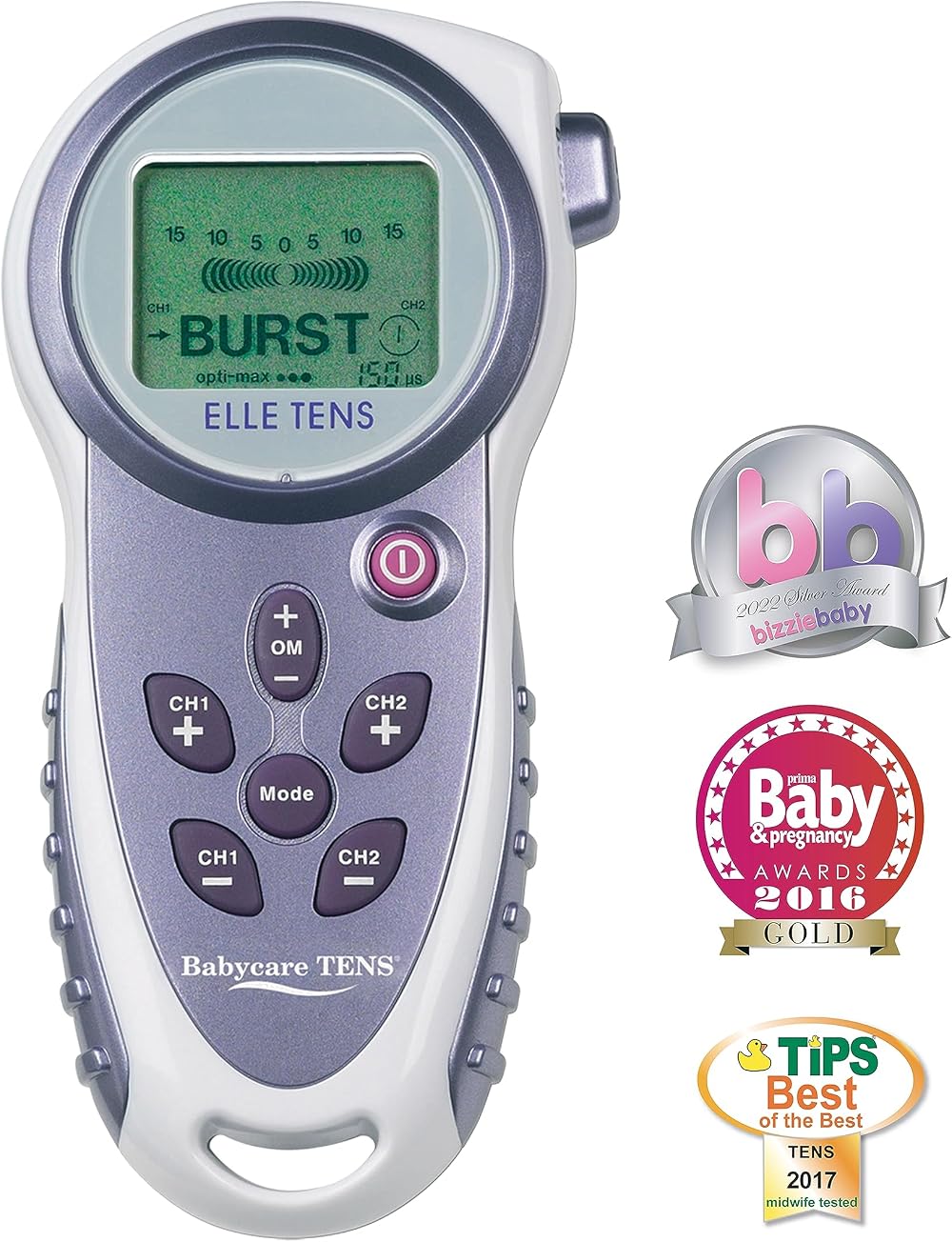 Babycare TENS Elle TENS Maternity Machine Dual Channel with Electrodes Batteries