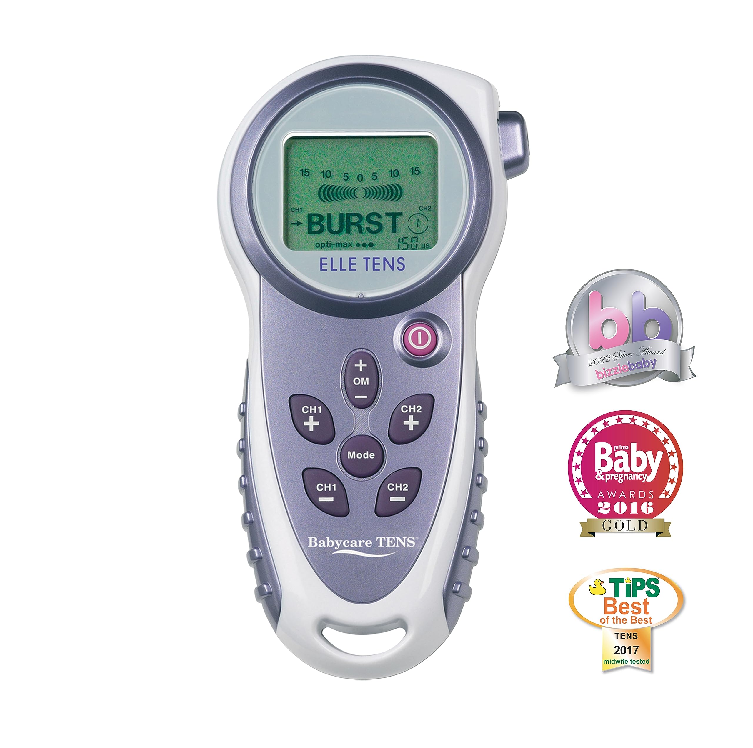 Babycare TENS Elle TENS Maternity TENS Machine for Labour & Pregnancy Pain Relief, Dual Channel, Birth Mode, Includes Electrodes & Batteries