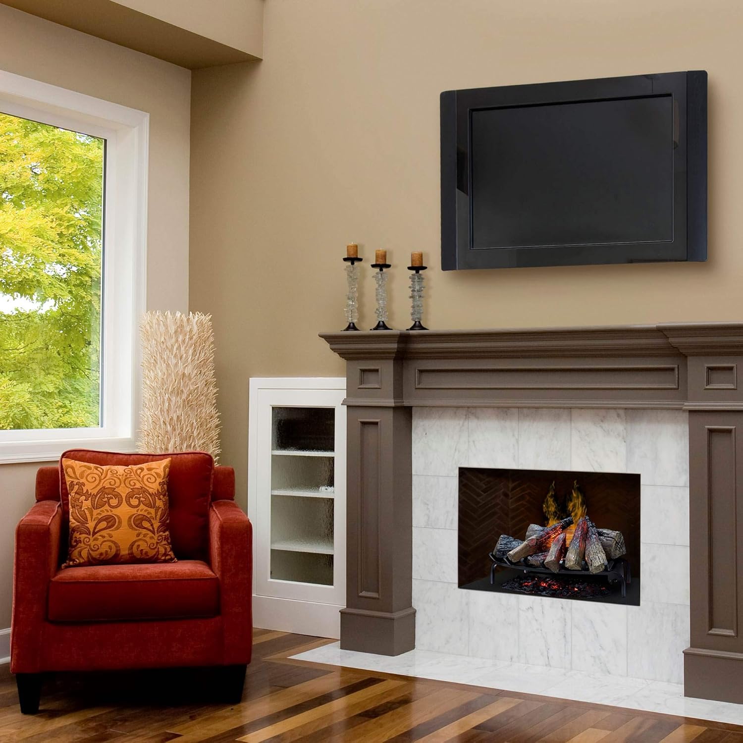 Dimplex DLGM29 OptiMyst Open Hearth Fireplace Insert with Faux Logs
