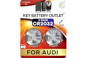 KEY BATTERY OUTLET Key Fob Batteries for Audi (2-Pack) CR2032 - A3 A4 A5 A6 A7 A8 Q3 Q4 Q5 Q6 Q7 Q8 R8 RS RS3 RS4 RS5 RS6 RS7 S3 S4 S5 S6 S7 S8 SQ5 SQ7 SQ8 TT Allroad Sportback Quattro - Remote - Check Fitment Guide