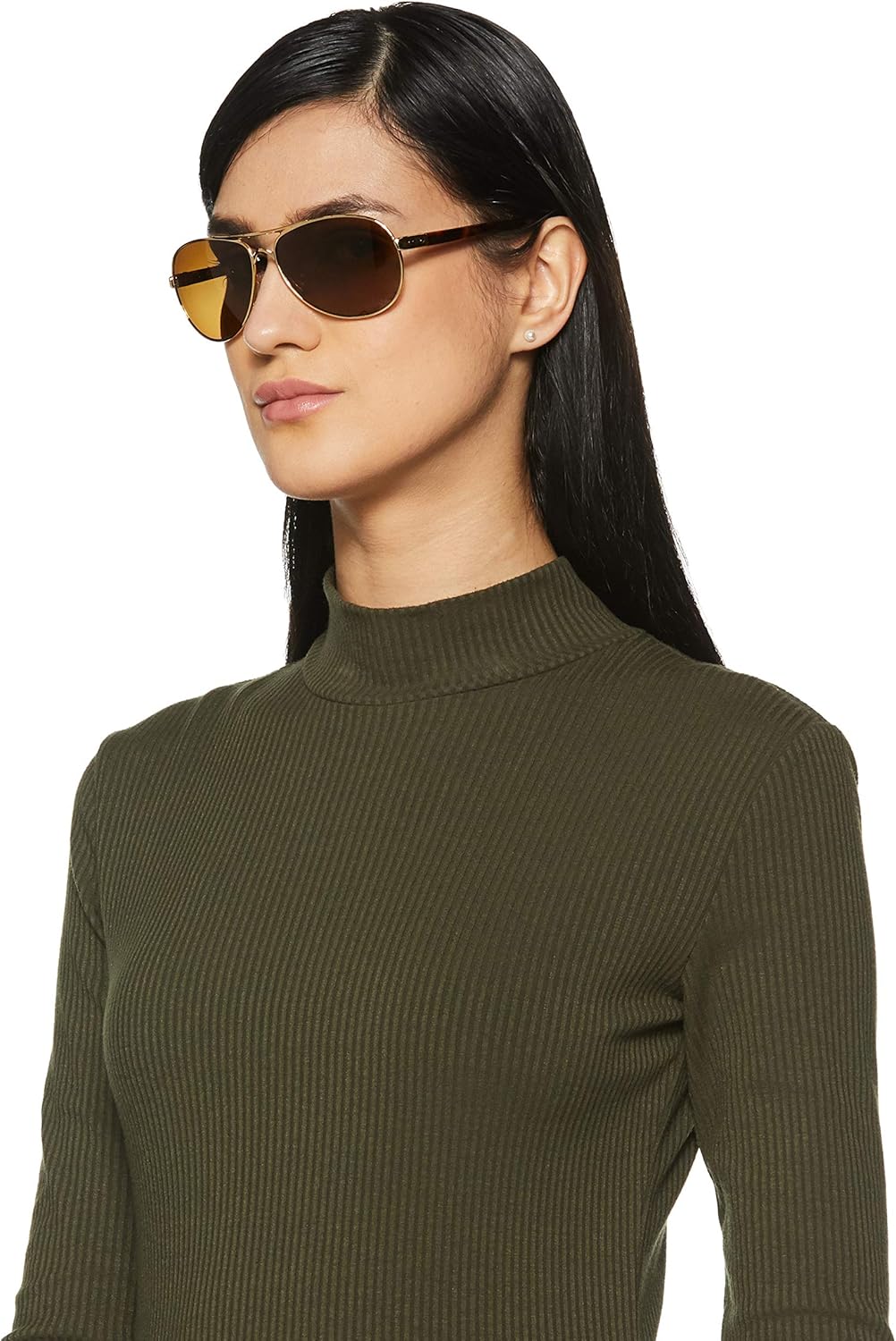 Oakley Women's OO4079 Feedback Metal Sunglasses, Polished Gold/Brown Gradient Polarized, 59 mm: Clothing