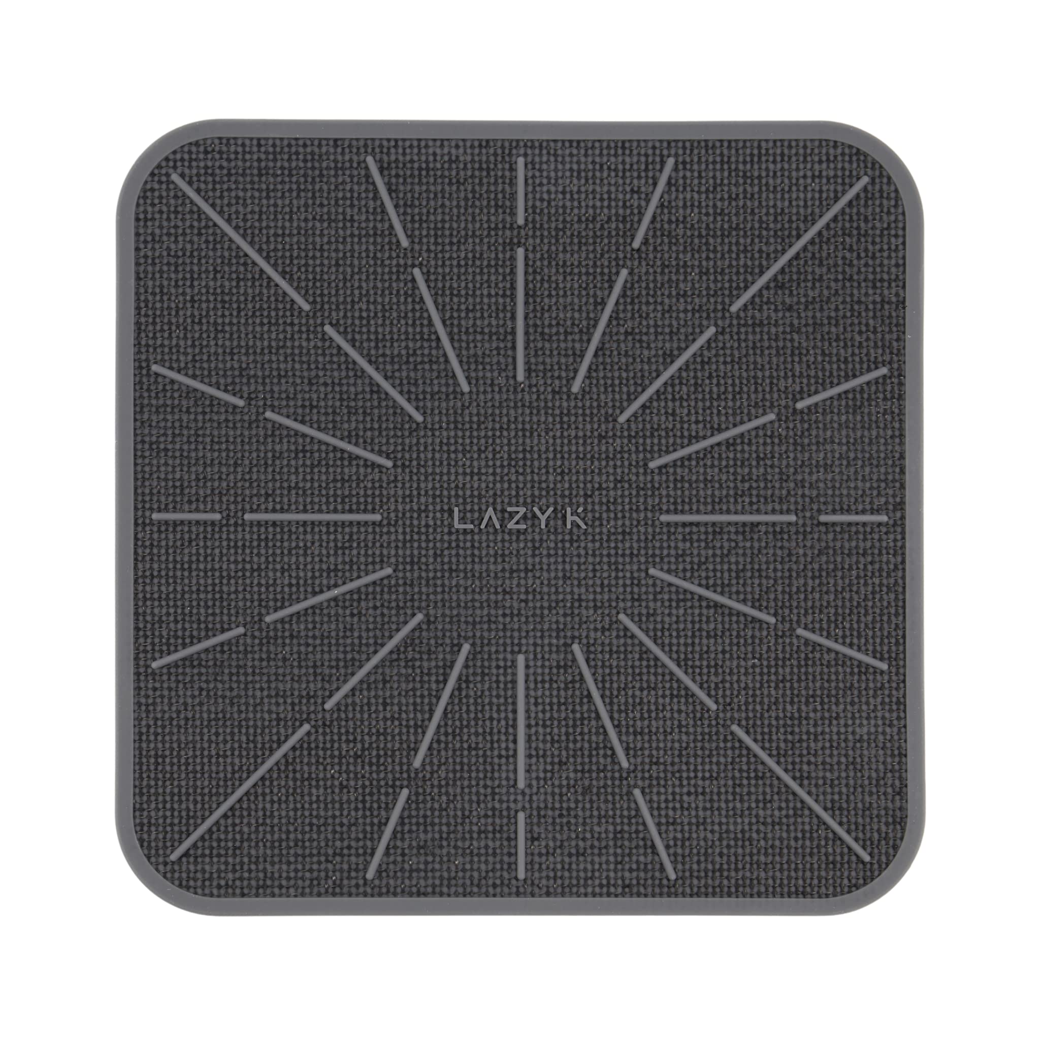 Lazy K Induction Cooktop Mat - Silicone Fiberglass Scratch Protector - for Magnetic Stove - Non slip Pads to Prevent Pots from Sliding during Cooking - Square (7.4inches) Gray