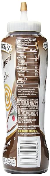 SMUCKER’S 12 PACK PLATE SCAPERS DESSERT TOPPING, CHOCOLATE, 19.5 OUNCE (PACK OF 12)