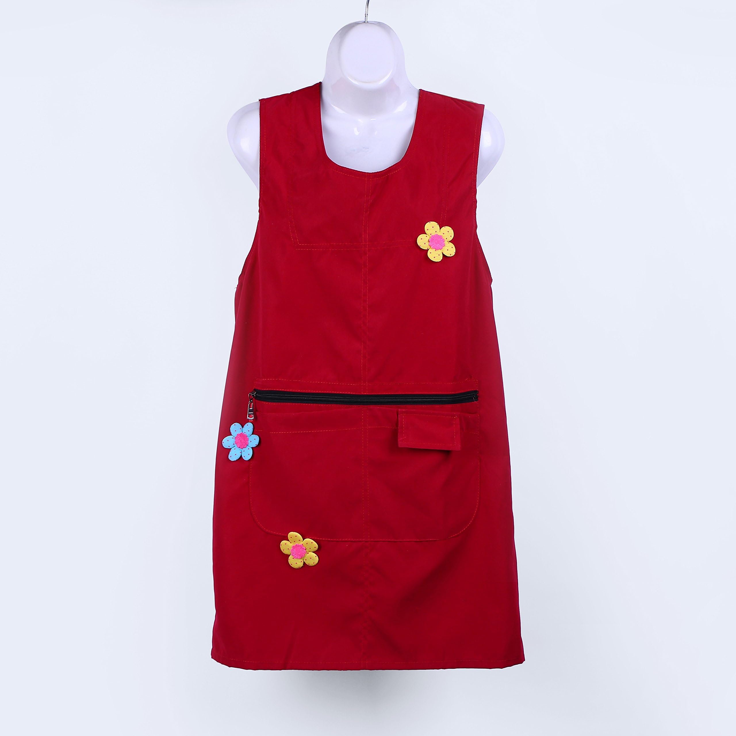 RSFY Red Adults Plus Size Cotton Aprons for Girls Women Vintage Cooking with Pockets