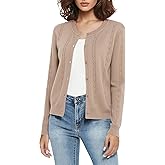 Urban CoCo Women's Crew Neck Button Front Cardigan Sweaters Long Sleeve Open Front Soft Knit Sweater Outfits