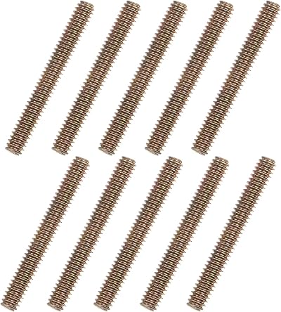 sourcing map 10pk Color Zinc 1/4-20 2" Fully Threaded Rod Carbon Steel