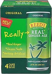 REEDS GINGER BREW Real Ginger Ale Soda 4 Pack, 12 FZ