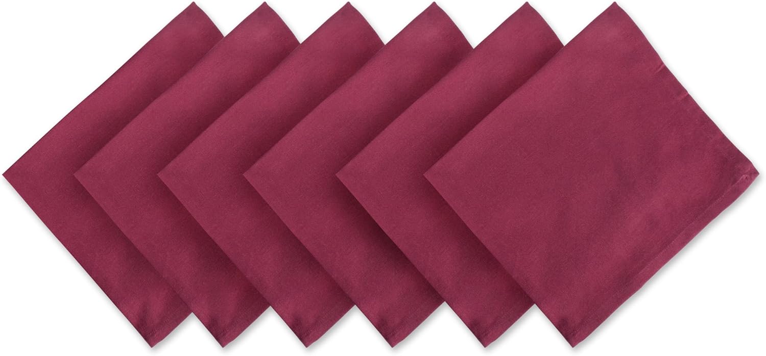 DII Solid Napkin Set Collection, 20x20, Wine