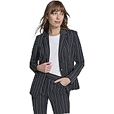 Tommy Hilfiger Womens Pinstripe Puff Sleeve Blazer