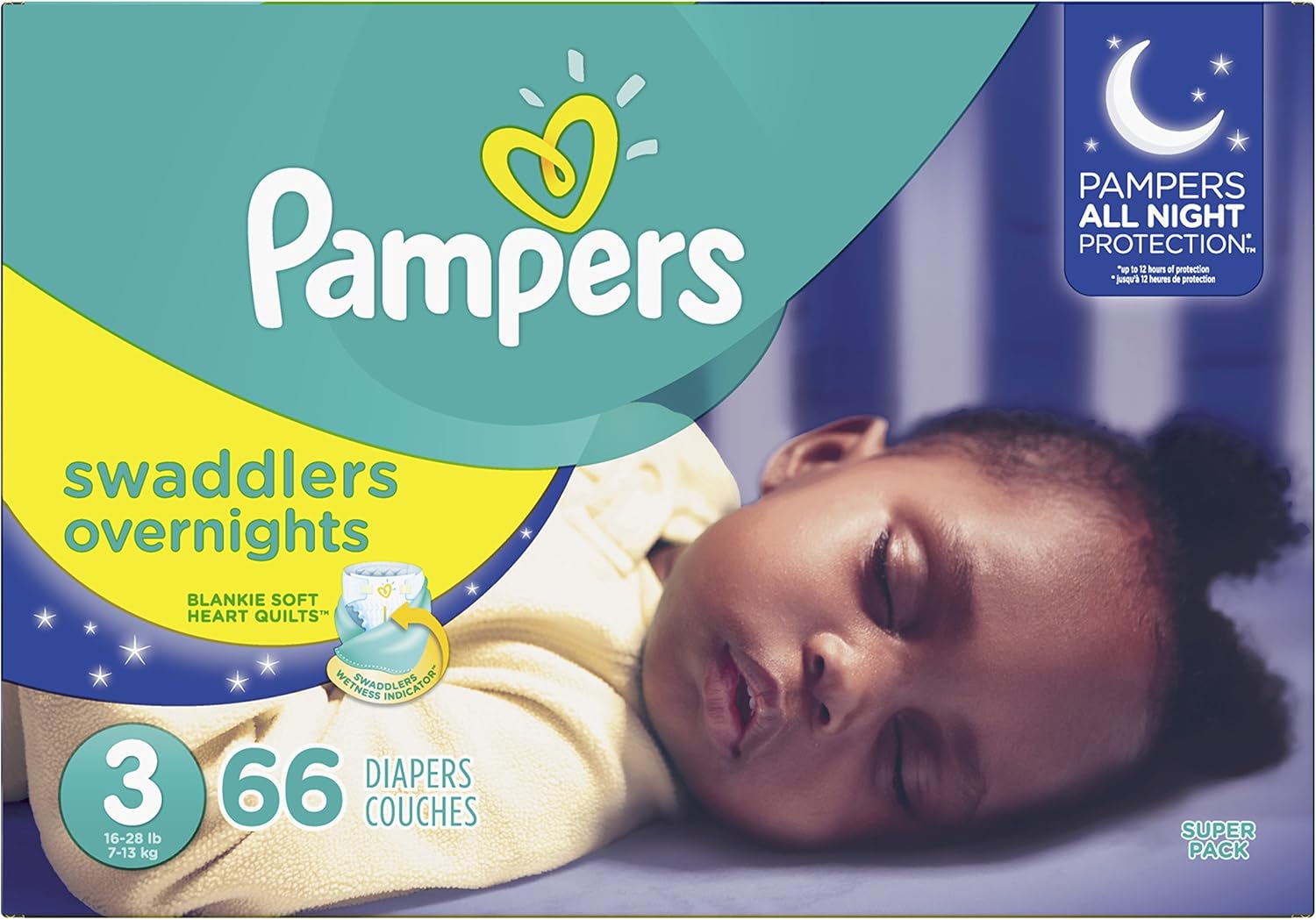 Diapers Size 3 Pampers Swaddlers Overnights Disposable Baby Diapers