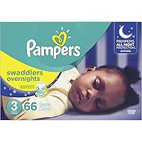 Diapers Size 3, 66 Count - Pampers Swaddlers Overnights Disposable Baby Diapers, Super Pack